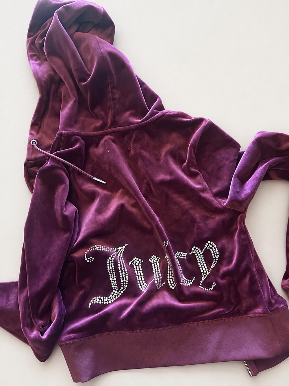 Juicy Couture Women's Purple Velour Hoodie Jacket